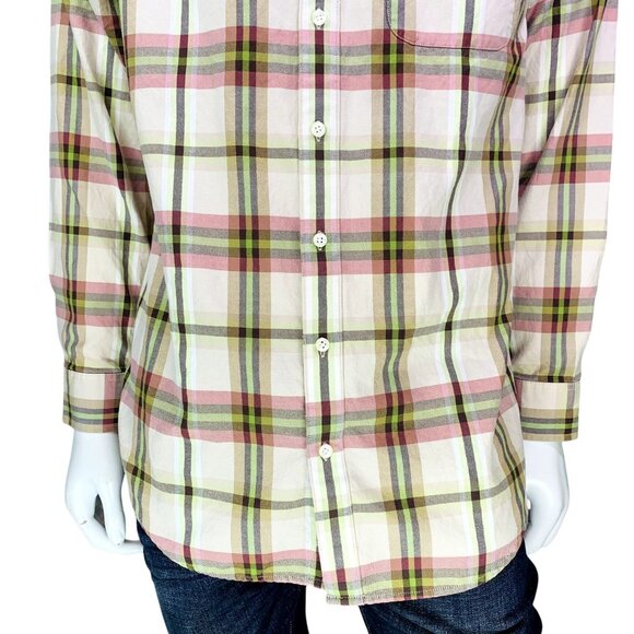 Madda Fella Mens Shirt Button Down Multicolor Plaid Cotton Long Sleeve SIze M - Picture 5 of 13